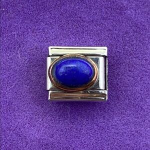 💛 Y2K Zoppini Gold And Blue Stone Link Charm